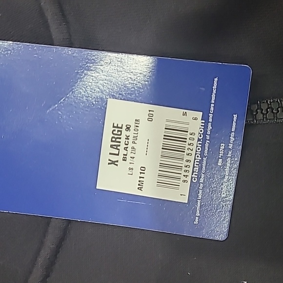 Womens Champion black quarter zip mid weight sweatshirt top NWT XL - Picture 3 of 7